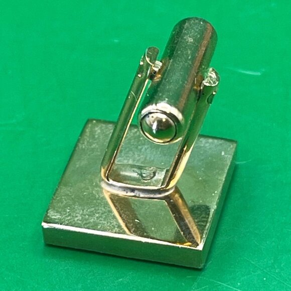 VTG Di Gino Cufflinks Tie Bar Set Gold Tone Mother of Pearl Sunburst Mid Century - Picture 6 of 12